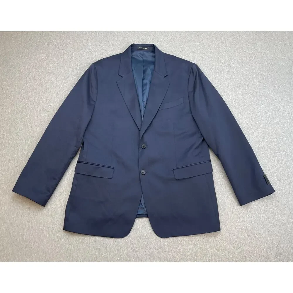 Banana Republic‎ Blazer Mens 46R Navy Blue Stretch 2-Button Single Breast Lined